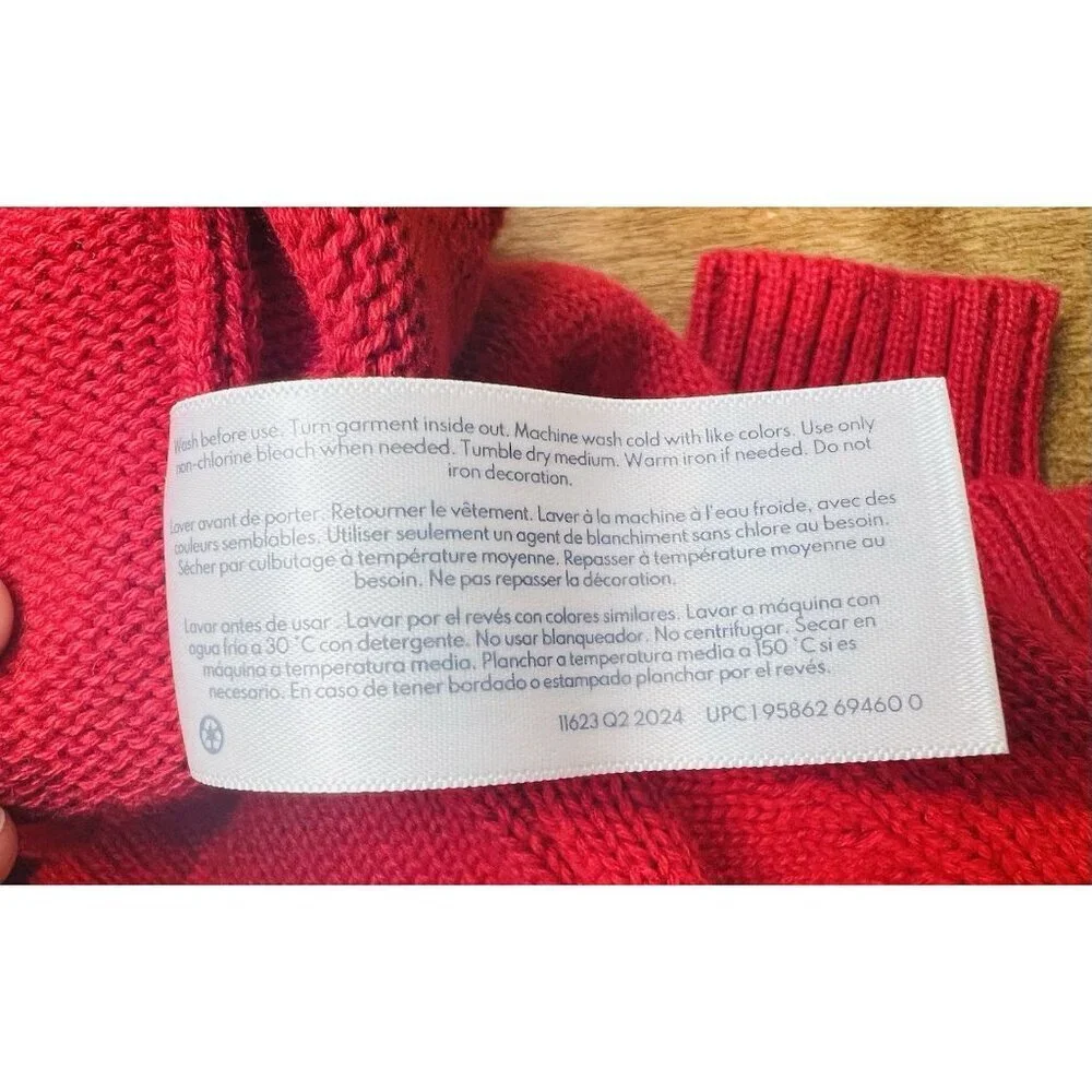 Carter’s Toddler Red Cotton Sweater Size 3T Buttons Crew Neck Holiday Winter